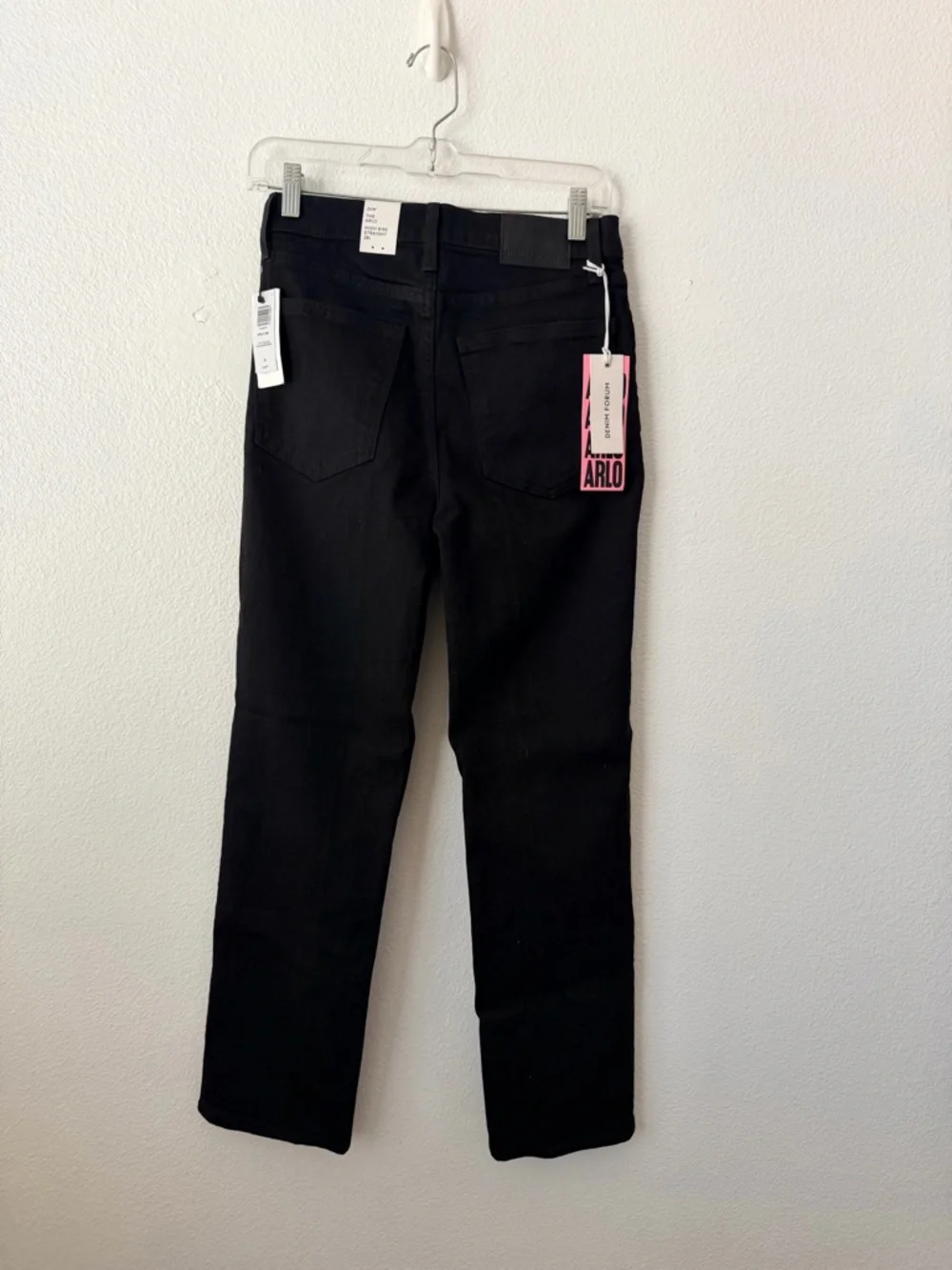 Aritzia Denim Forum Arlo High Rise Straight Jeans Black 26W 28L NWT Stay Black - Picture 3 of 10